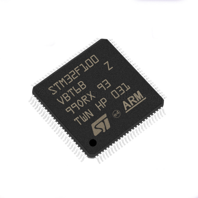 Hot Sale Electronic Components STM32F100 2.5V 3.3V 100 Pin LQFP TR 100 LQFP STM32F100VBT6B CHIP
